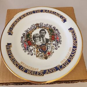 Commemorative Plate Marriage Of Prince Of Wales And Lady Diana July 29th 1981